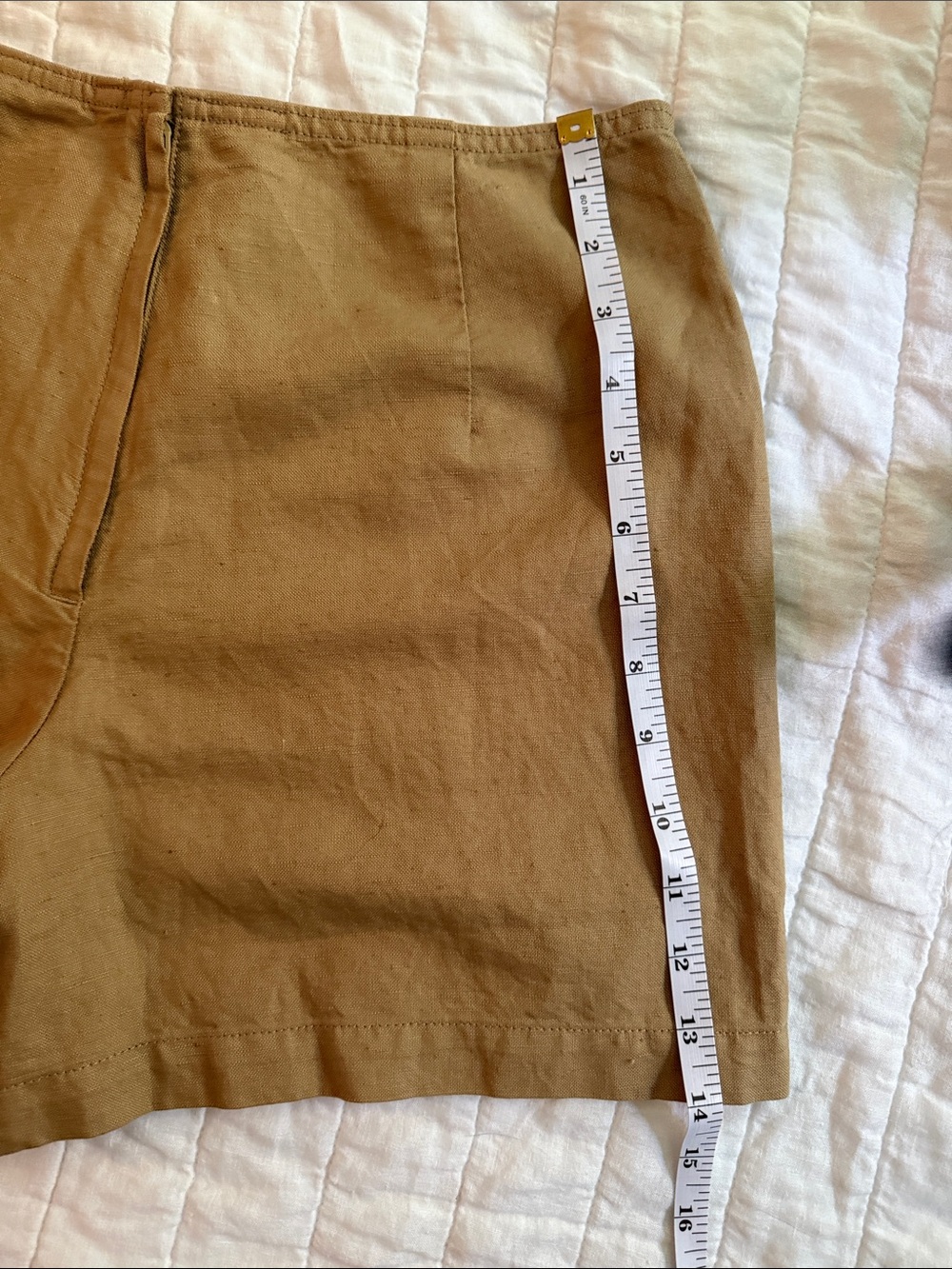 GAP Button-Front High-Rise Linen/Cotton Blend Skort in Khaki - Picture 6 of 7